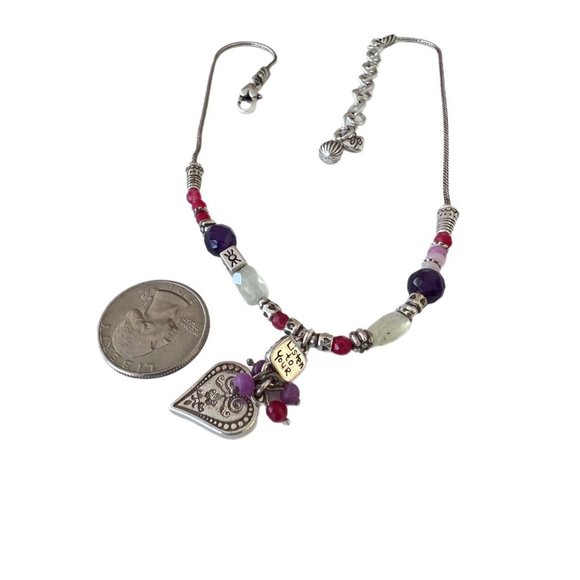 BRIGHTON Listen To Your Heart Melody Necklace with Tin silver plated - Picture 5 of 5